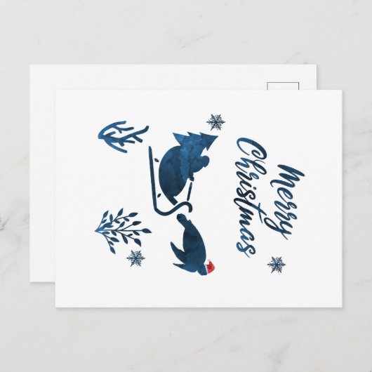 Carte Postale père Noël Sea Turtle (Devant / Derrière)