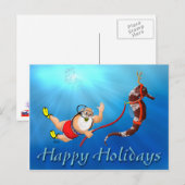 Carte postale Père Noël & Seahorse (Devant / Derrière)