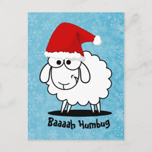 Carte Postale Père Noël Sheep Bah Humbug