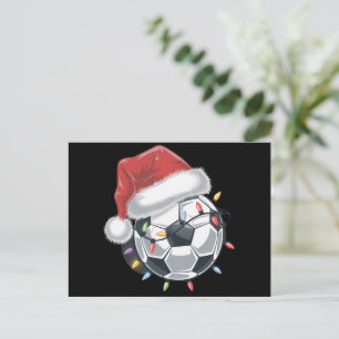 Carte Postale Père Noël Soccer Ball Sports Joueur de football de