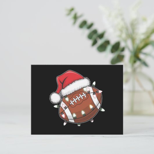 Carte Postale Père Noël Sports Christmas American Football Lover (Debout devant)