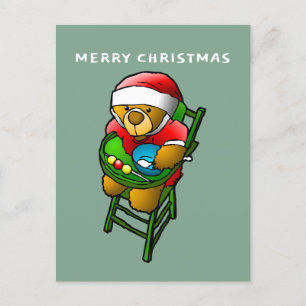 Carte Postale Père Noël Teddy Bear