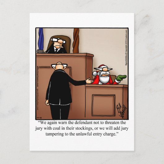 Carte postale père Noël Trial Humour Christmas (Devant)