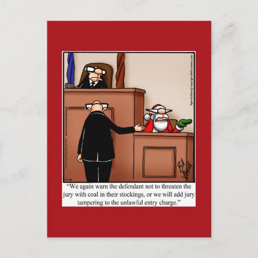 Carte postale père Noël Trial Humour Christmas (Devant)