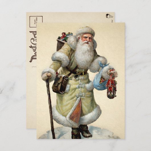 Carte postale Père Noël victorienne (Devant / Derrière)
