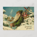 Carte postale Père Noël vintage<br><div class="desc">Belles cartes postales de Noël victoriennes ! Cherchez l'affranchissement correspondant ! Toutes les images restaurées avec amour pour une qualité d'impression optimale ! Facile à customiser !</div>