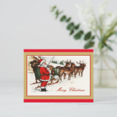 Carte postale Père Noël vintage (Debout devant)