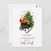 Carte Postale Père Noël vintage et Noël des Fêtes de traîneau (Devant / Derrière)