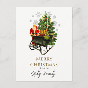Carte Postale Père Noël vintage et Noël des Fêtes de traîneau 