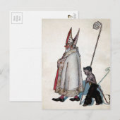 Carte Postale Père Noël vintage & Krampus (Devant / Derrière)