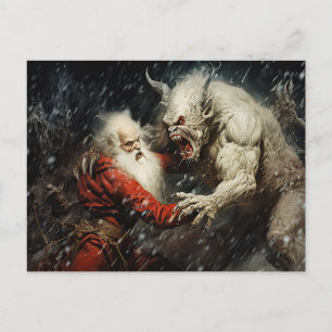 Carte Postale Père Noël VS Krampus