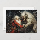 Carte Postale Père Noël VS Krampus (Devant / Derrière)