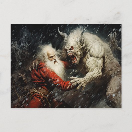 Carte Postale Père Noël VS Krampus (Devant)