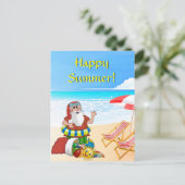 Carte postale père Noël Xmas Summer Beach (Debout devant)