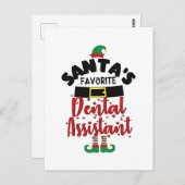 Carte Postale Père Noël's Favori Dental Assistance Christmas Pèr (Devant / Derrière)