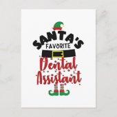 Carte Postale Père Noël's Favori Dental Assistance Christmas Pèr (Devant)