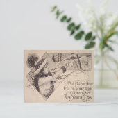 Carte Postale Père Temps Femme Scythe Holly (Debout devant)