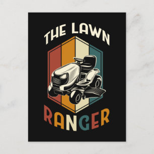 Carte Postale Père tondeuse à gazon drôle