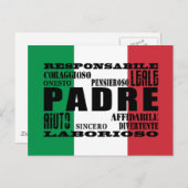 Carte Postale Pères italiens : Qualités (Devant / Derrière)