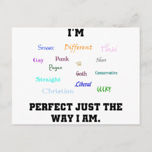 Carte Postale Perfect Diversity Gay Geek Pagan Word Art