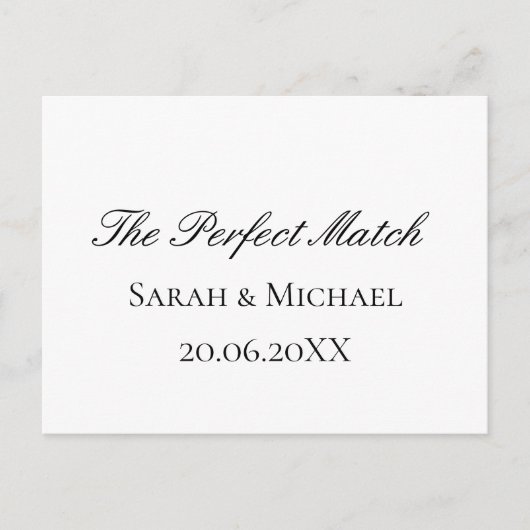 Carte Postale Perfect Match Wedding Matchbox–PersonalizedEdition (Devant)