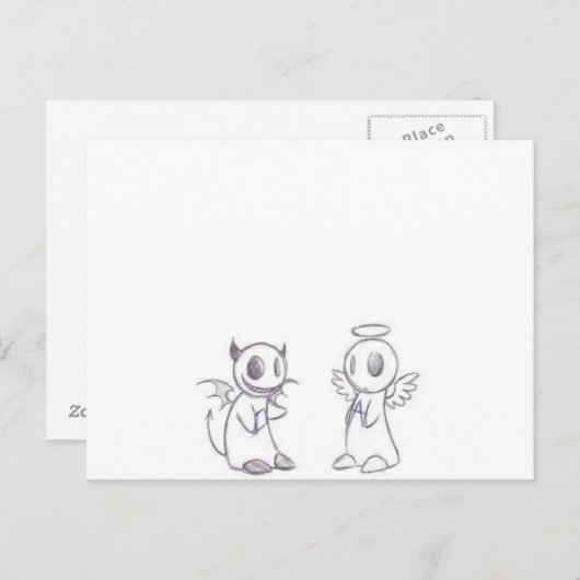 CARTE POSTALE PÉRIL ET ANGEL (Devant / Derrière)