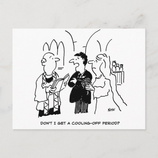 Carte Postale Période de réflexion de mariage drôle (Devant)