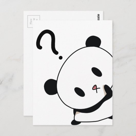 Carte Postale période des questions panda (Devant / Derrière)
