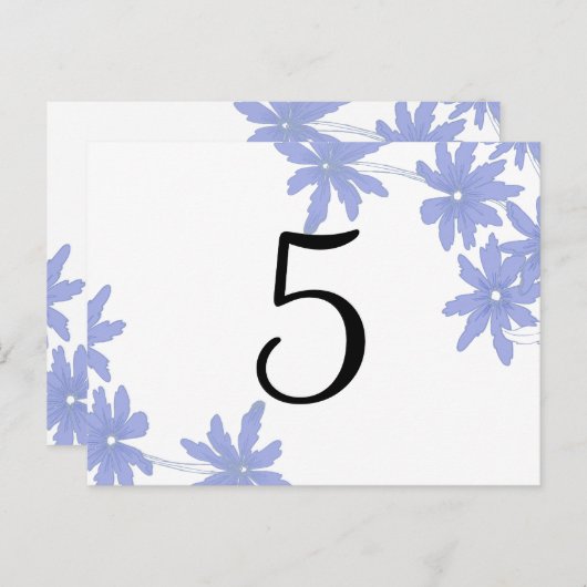 Carte Postale Périwinkle Blue Daisies Numéro de tableau (Devant / Derrière)