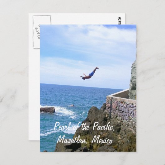 Carte Postale Perle du Pacifique, plongeur de falaise de (Devant / Derrière)