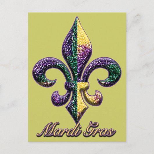 Carte Postale Perle Fleur de lis 2 de mardi gras (Devant)