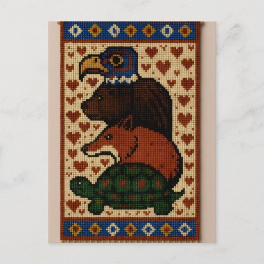 Carte Postale Perles animales Totem (Devant)