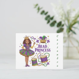 Carte Postale Perles de texte personnalisées Princesse - Mardi G