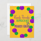 Carte Postale Perles d'or violet Mardi Gras (Devant / Derrière)