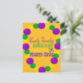 Carte Postale Perles d'or violet Mardi Gras (Debout devant)