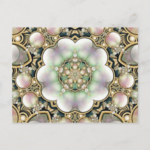 Carte Postale Perles et kaléidoscope d'or