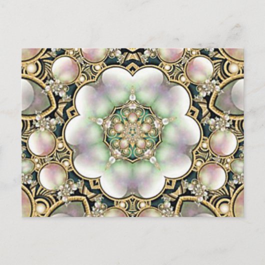 Carte Postale Perles et kaléidoscope d'or (Devant)