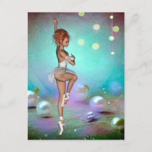 Carte Postale Perles peintes Arrière - plan & Ballerina dansante