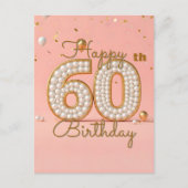 Carte Postale Perles scintillantes et accents dorés 60e annivers (Devant)