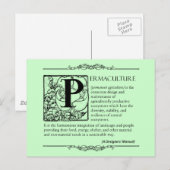 Carte Postale Permaculture - Une définition (3) - Noir (Devant / Derrière)
