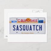 Carte Postale Permis de la Californie Sasquatch (Devant / Derrière)