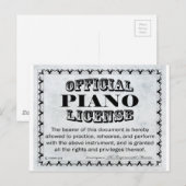 Carte Postale Permis de piano (Devant / Derrière)