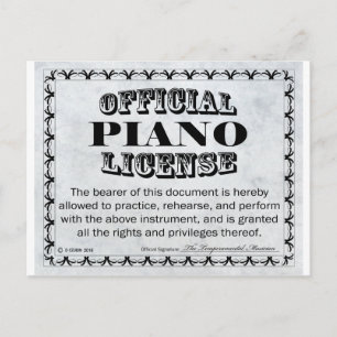 Carte Postale Permis de piano