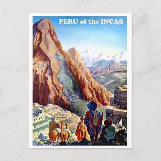 Carte Postale Pérou des Incas, montagnes, voyage vintage (Devant)