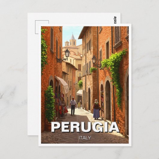 Carte Postale Pérouse Italie Voyage (Devant / Derrière)