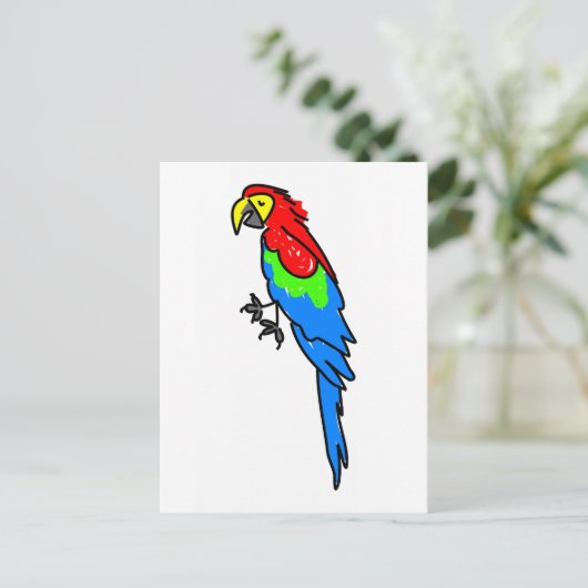 Carte Postale perroquet (Debout devant)