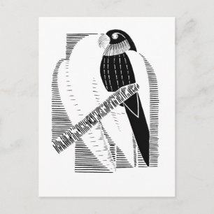 Carte Postale Perroquet Avant Minimaliste Animal Art Abstrait