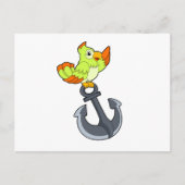 Carte Postale Perroquet avec Ancre (Devant)