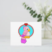 Carte Postale Perroquet avec Cœur (Debout devant)