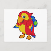Carte Postale Perroquet avec Sac à Dos (Devant)